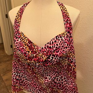 Plus Size Bathing Suit Top Size 3X Animal Print